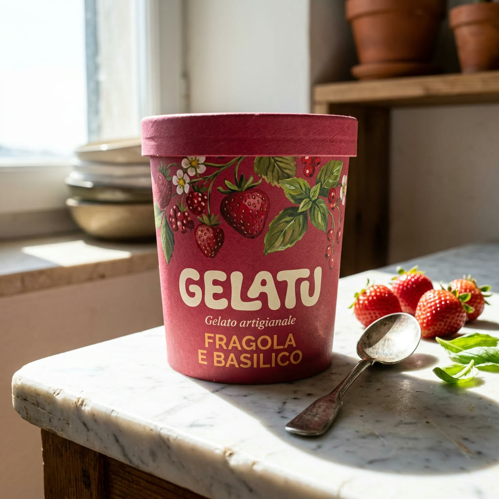 Gelatu fragola — Packshot Becher